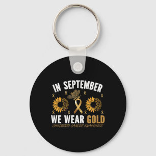 IN SEPTEMBER WE WEAR GOLD CHILDHOOD CANCER AWARENE KEY RING