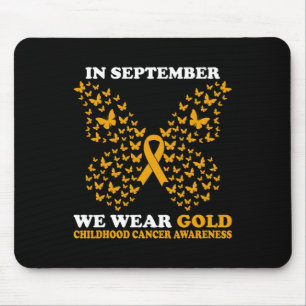 In September We Wear gold Childhood Cancer Awarene Mouse Pad