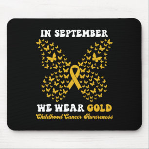 In September We Wear gold Childhood Cancer Awarene Mouse Pad