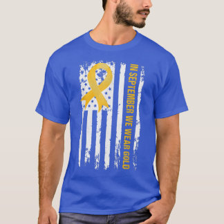 In September We Wear Gold Childhood Cancer Awarene T-Shirt