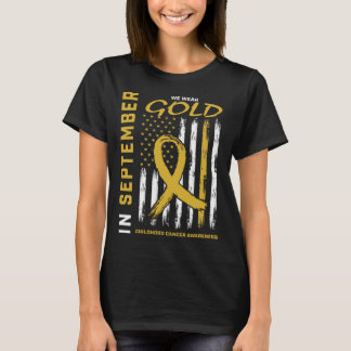 In September We Wear Gold Childhood Cancer Awarene T-Shirt