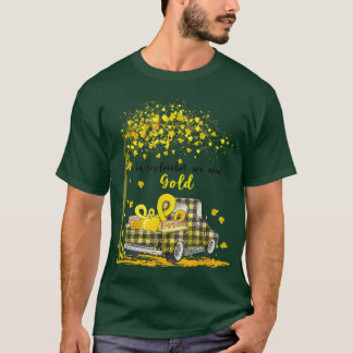 In September We Wear Gold Childhood Cancer Gold Ri T-Shirt
