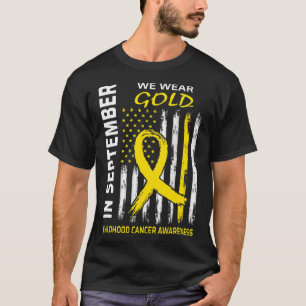 In September We Wear Gold Flag Childhood Cancer Aw T-Shirt