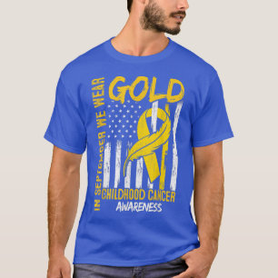 In September We Wear Gold Flag Ribbon Childhood Ca T-Shirt