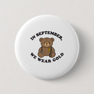 In September We Wear Gold Pediatric Nurse Childhoo 6 Cm Round Badge
