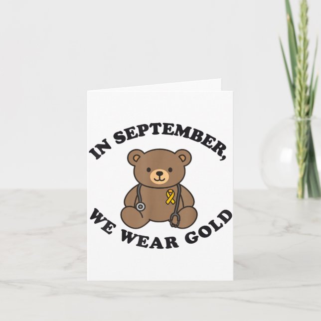 In September We Wear Gold Pediatric Nurse Childhoo Card (Front)