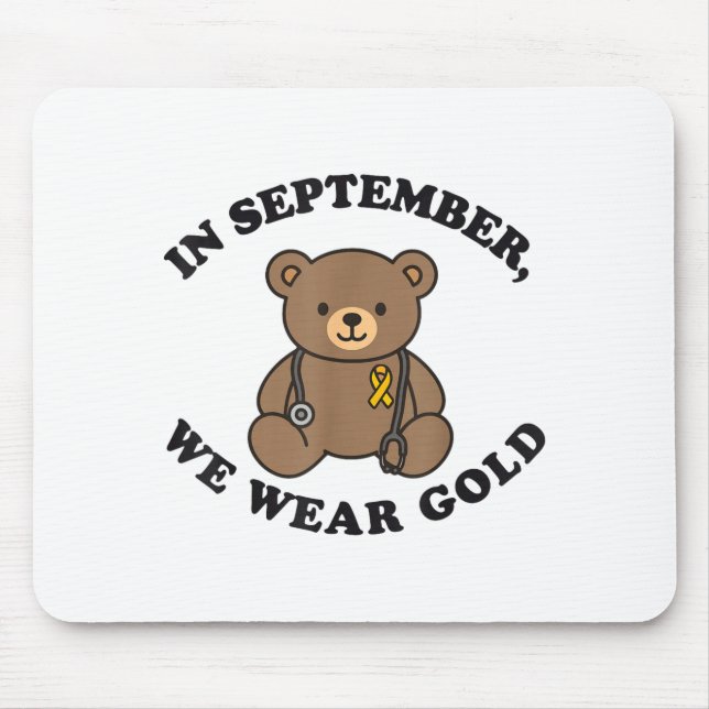 In September We Wear Gold Pediatric Nurse Childhoo Mouse Pad (Front)