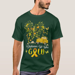 In September We Wear Gold Pumpkin Truck Childhood  T-Shirt