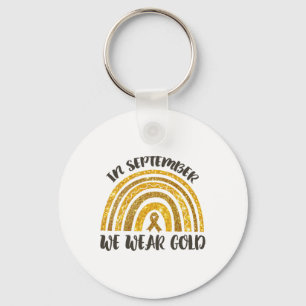 In September We Wear Gold Rainbow Childhood Cancer Key Ring