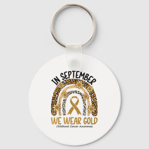 In September We Wear Gold Rainbow Childhood Cancer Key Ring