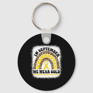 In September We Wear Gold Rainbow Childhood Cancer Key Ring