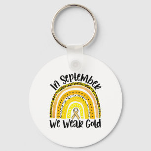 In September We Wear Gold Rainbow Childhood Cancer Key Ring