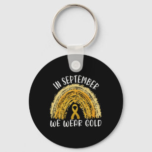 In September We Wear Gold Rainbow Childhood Cancer Key Ring