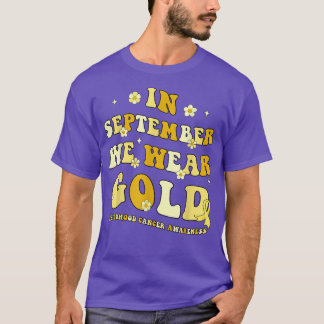 In September We Wear Gold Retro Childhood Cancer A T-Shirt