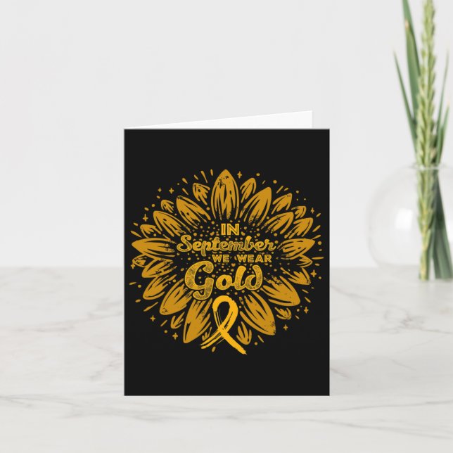 In September We Wear Gold Ribbon Childhood Cancer  Card (Front)