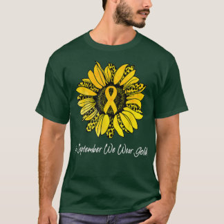 In September We Wear Gold Ribbon Childhood Cancer  T-Shirt
