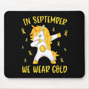 In September We Wear Gold Unicorn Childhood Cancer Mouse Pad