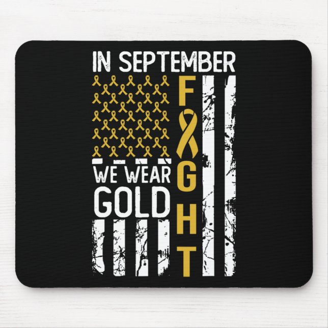 In September We Wear Gold Usa Childhood Cancer Awa Mouse Pad (Front)