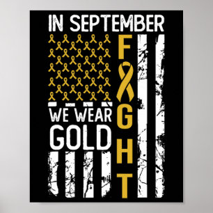 In September We Wear Gold Usa Childhood Cancer Awa Poster