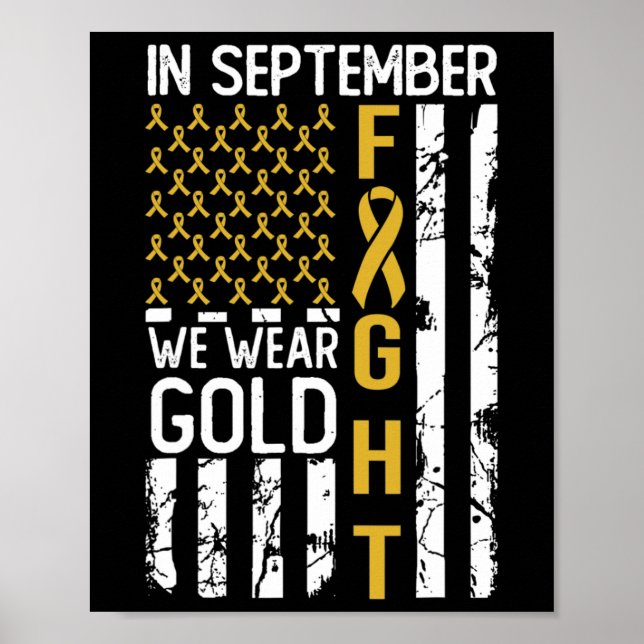 In September We Wear Gold USA Childhood Cancer Awa Poster (Front)