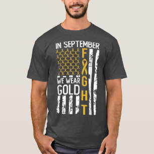 In September We Wear Gold USA Childhood Cancer Awa T-Shirt