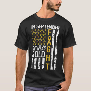 In September We Wear Gold USA Childhood Cancer Awa T-Shirt