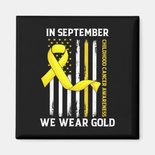 In September We Wear Gold Yellow Childhood Cancer Magnet