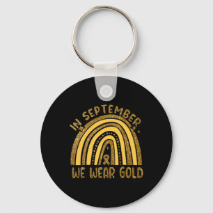 In September We Wear Golden Childhood Cancer Aware Key Ring