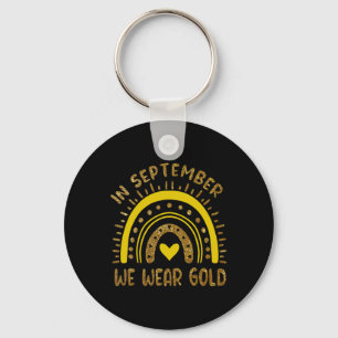 In September We Wear Golden Childhood Cancer Aware Key Ring