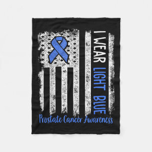 In September We Wear Light Blue Prostate Cancer Aw Fleece Blanket