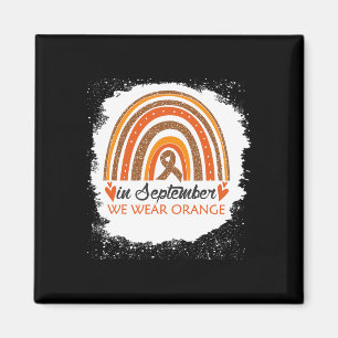 In September We Wear Orange Bleached Rainbow Leuke Magnet