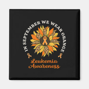 In September We Wear Orange Sunflower Leukaemia Aw Magnet