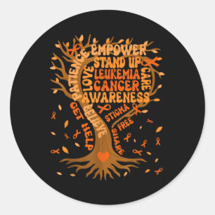 In September We Wear Orange Tree Leukemia Awarenes Classic Round Sticker