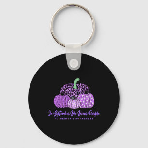 In September We Wear Purple For Heimerheimer Aware Key Ring