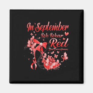 In September We Wear Red Butterfly Blood Cancer Aw Magnet