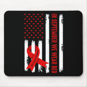 In September We Wear Red For Blood Cancer Awarenes Mouse Pad