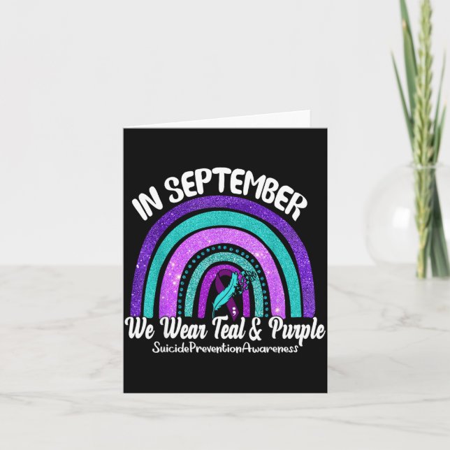 In September We Wear Teal &amp; Purple Rainbow Sui Card (Front)