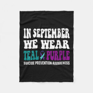 In September We Wear Teal & Purple Suicide Pre Fleece Blanket
