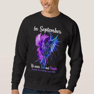 In September We Wear Teal And Purple Suicide Aware Sweatshirt