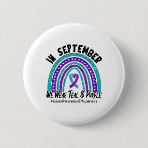 In September We Wear Teal And Purple Suicide Preve 6 Cm Round Badge