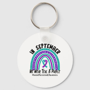 In September We Wear Teal And Purple Suicide Preve Key Ring