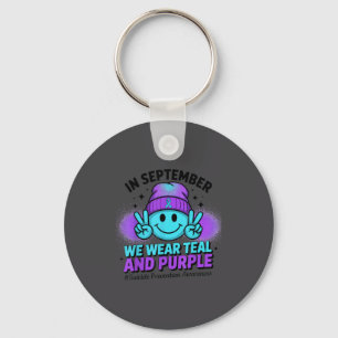 In September We Wear Teal And Purple Suicide Preve Key Ring