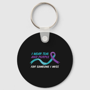 In September We Wear Teal And Purple Suicide Preve Key Ring