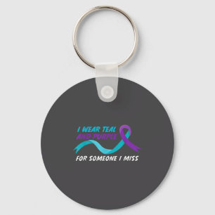 In September We Wear Teal And Purple Suicide Preve Key Ring