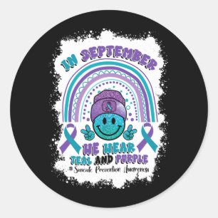 In September We Wear Teal Purple Performance Classic Round Sticker