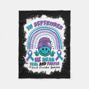 In September We Wear Teal Purple Performance Fleece Blanket