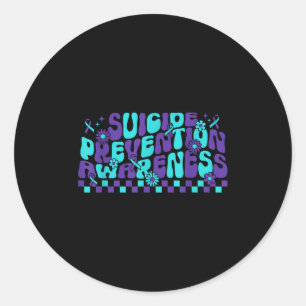 In September We Wear Teal Purple Ribbon Suicide Pr Classic Round Sticker
