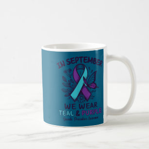 In September We Wear Teal Purple Ribbon Suicide Pr Coffee Mug