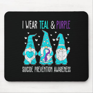 In September We Wear Teal Purple Ribbon Suicide Pr Mouse Pad