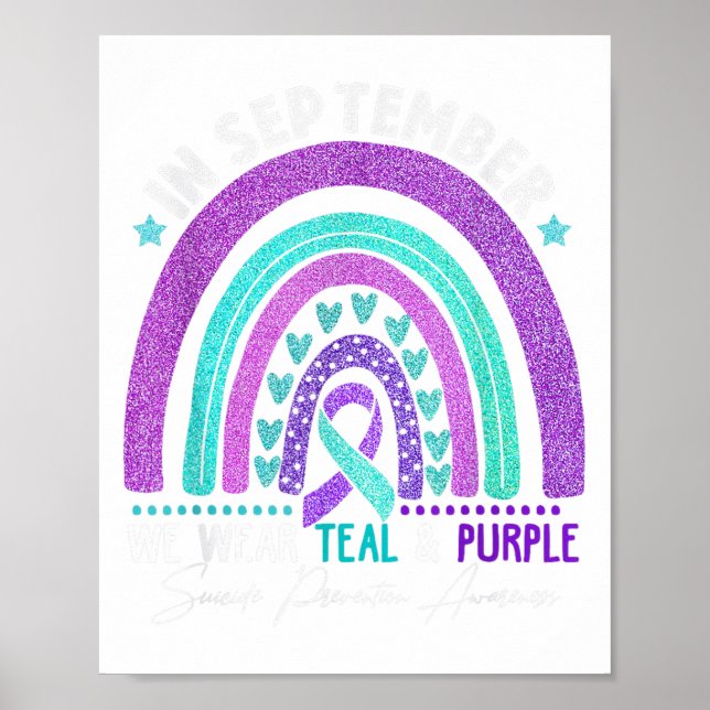 In September We Wear Teal Purple Ribbon Suicide Pr Poster (Front)